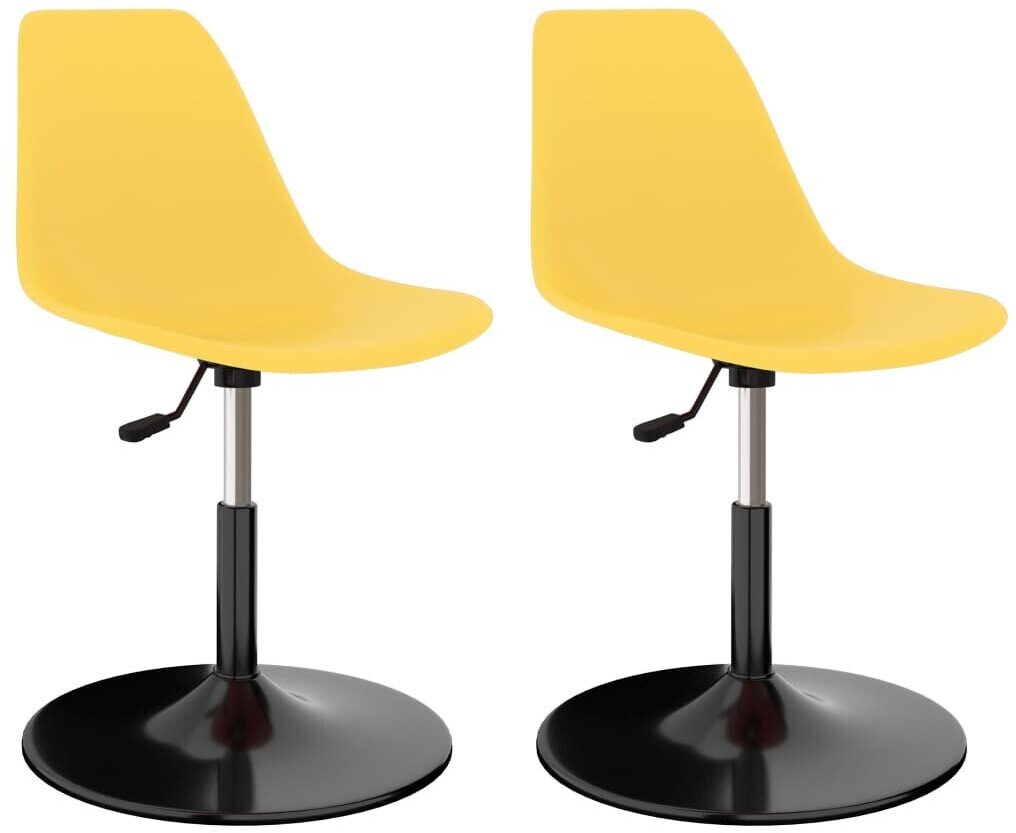 vidaXL Swivel Dining Chairs - 2pcs, Yellow