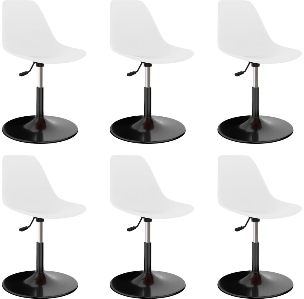 vidaXL Swivel Dining Chairs - 6pcs, White