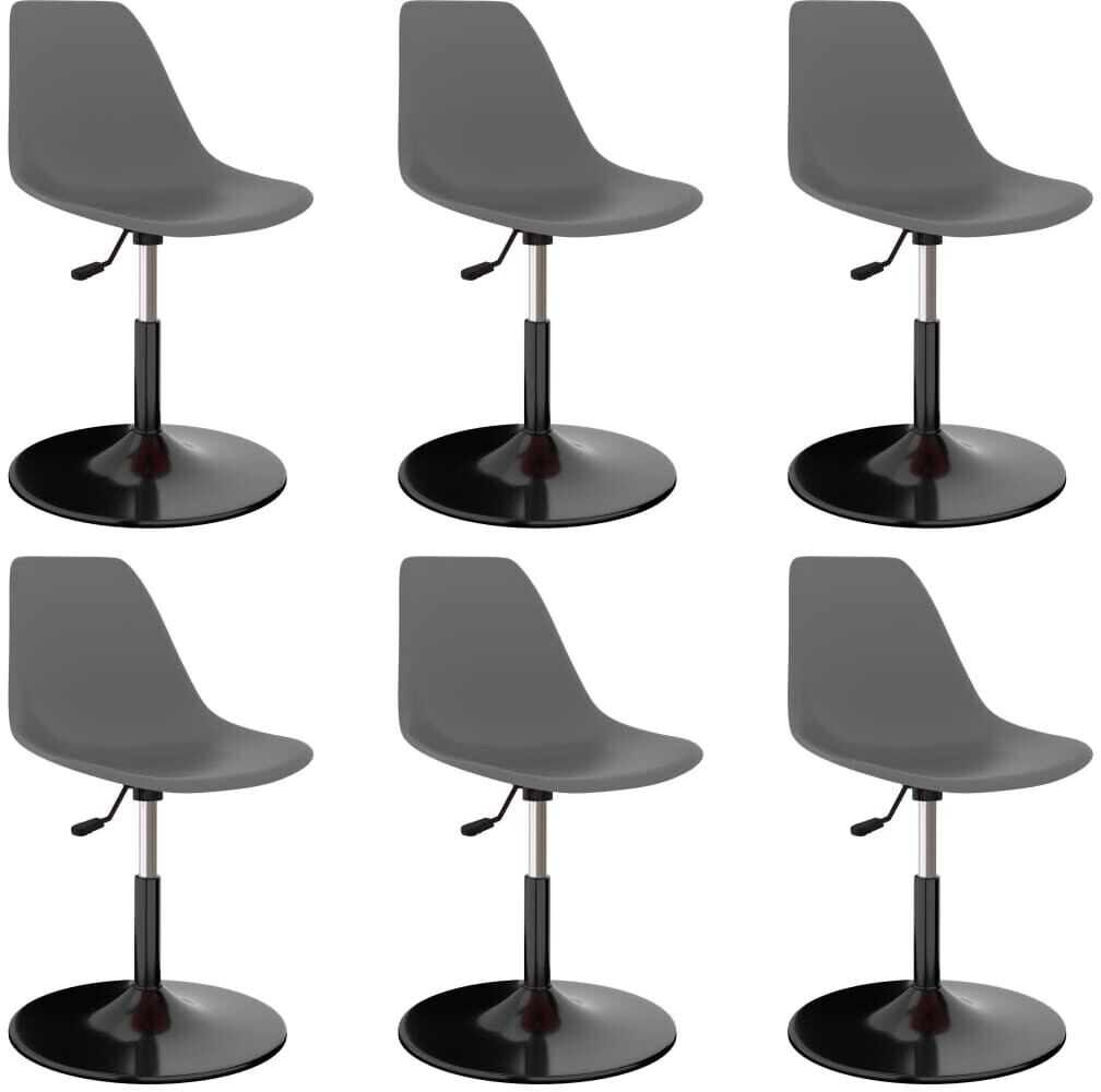 vidaXL Swivel Dining Chairs - 6pcs, Light Grey