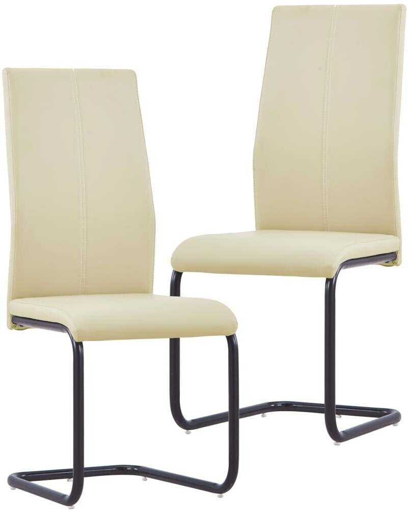 vidaXL Cantilever Dining Chair - 2pcs, Capuccino Brown