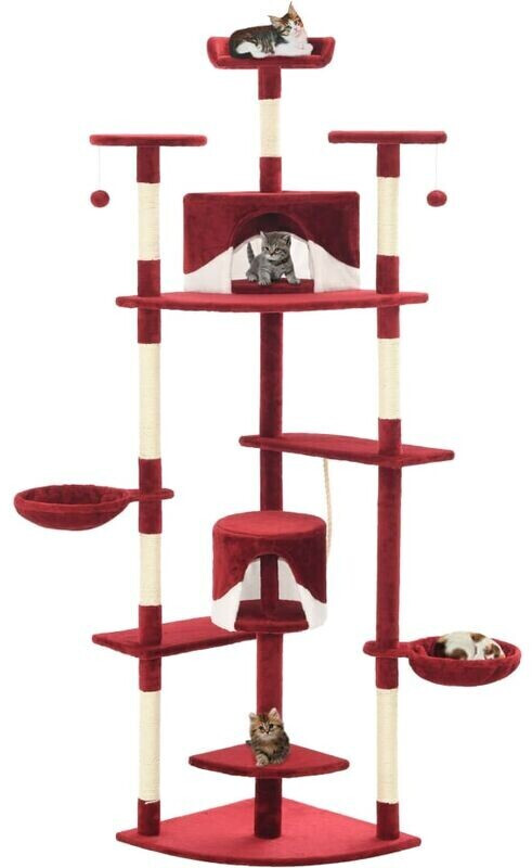 vidaXL Sisal Scratching Post Red (203 cm)