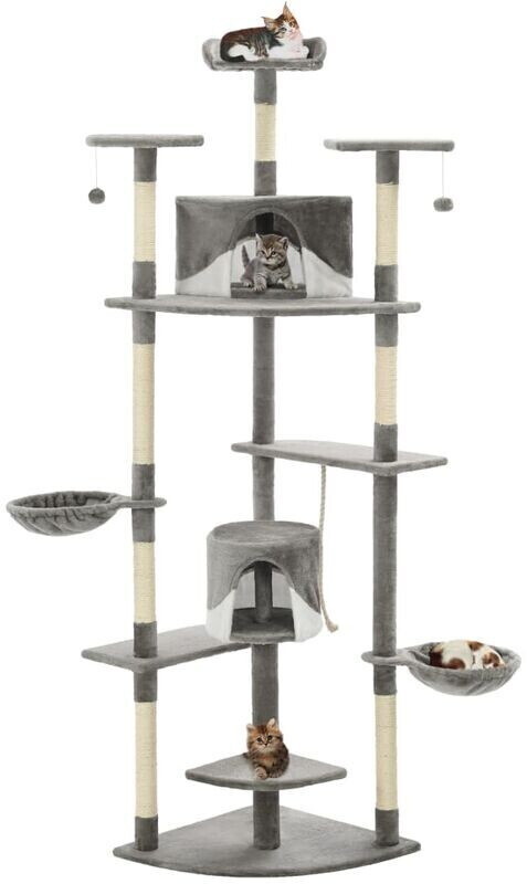 vidaXL Cat Scratching Post Gray 203 cm