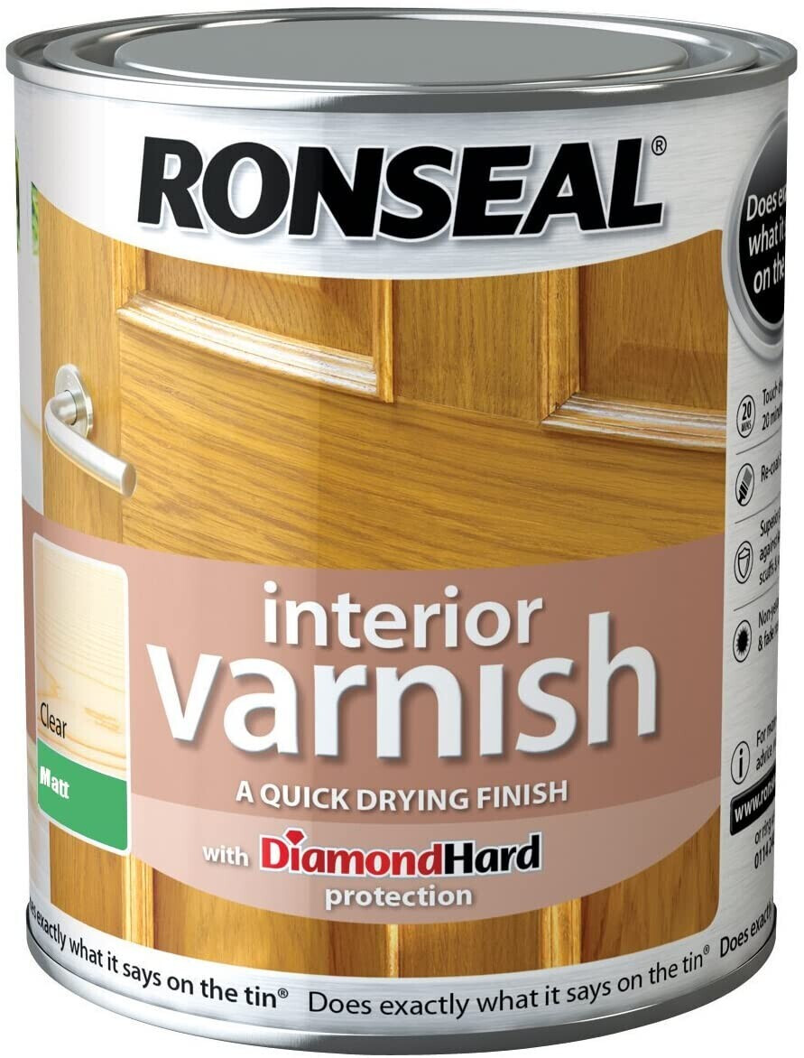 Ronseal RSLIVMCL250 Interior Varnish Quick Dry Matt Clear, 250 ml