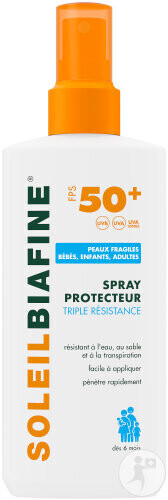 Biafine Solaire Spray protecteur triple résistance SPF50+ (200 ml)