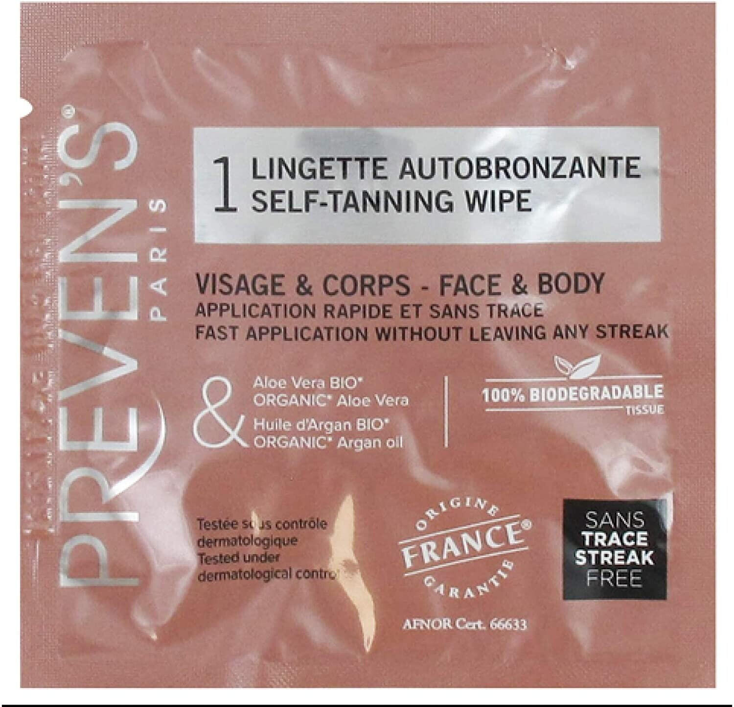 Preven's Paris Lingette autobronzante visage et corps (1 pc)