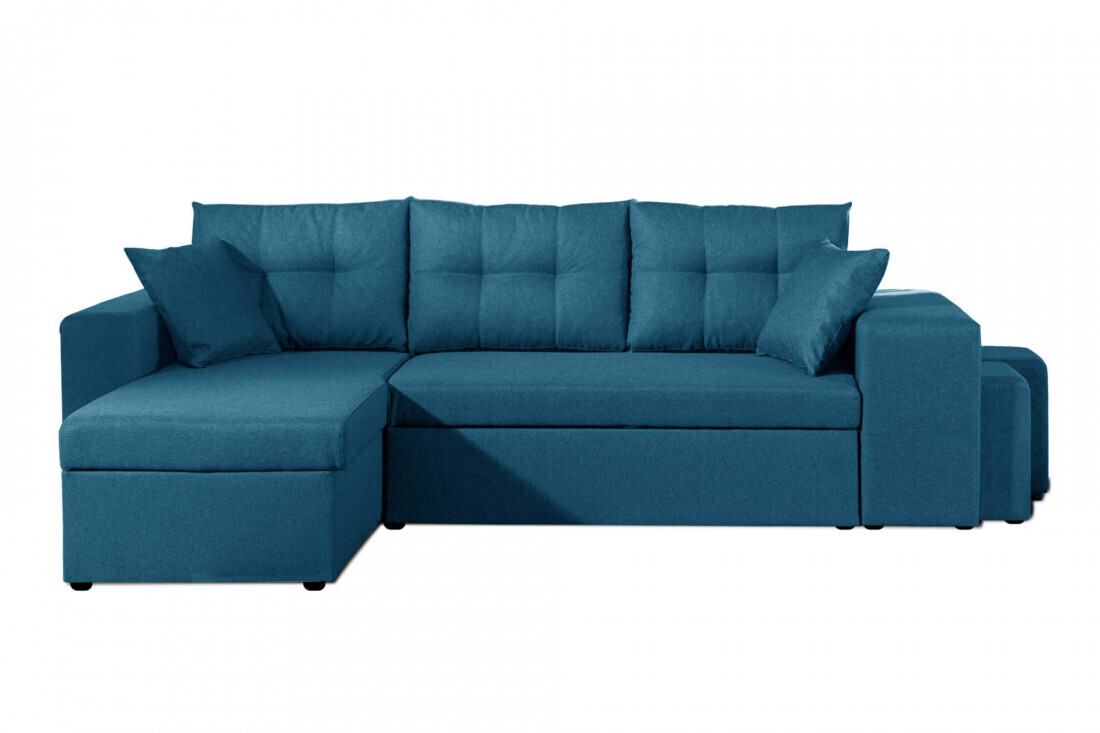 Best mobilier Canapé d'angle réversible California bleu canard