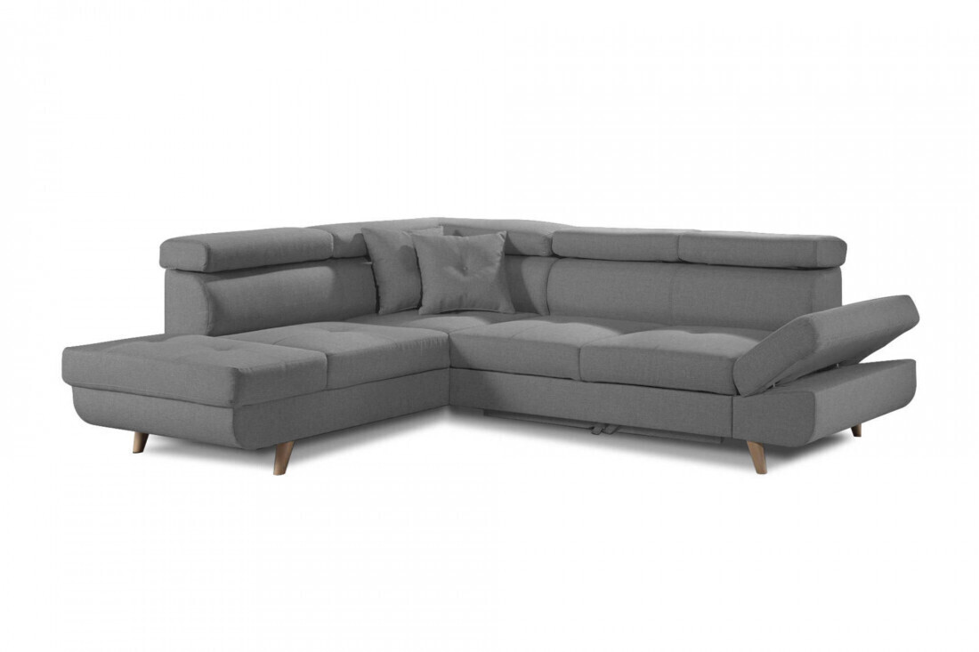 Bobochic Canapé d'angle gauche Linea gris