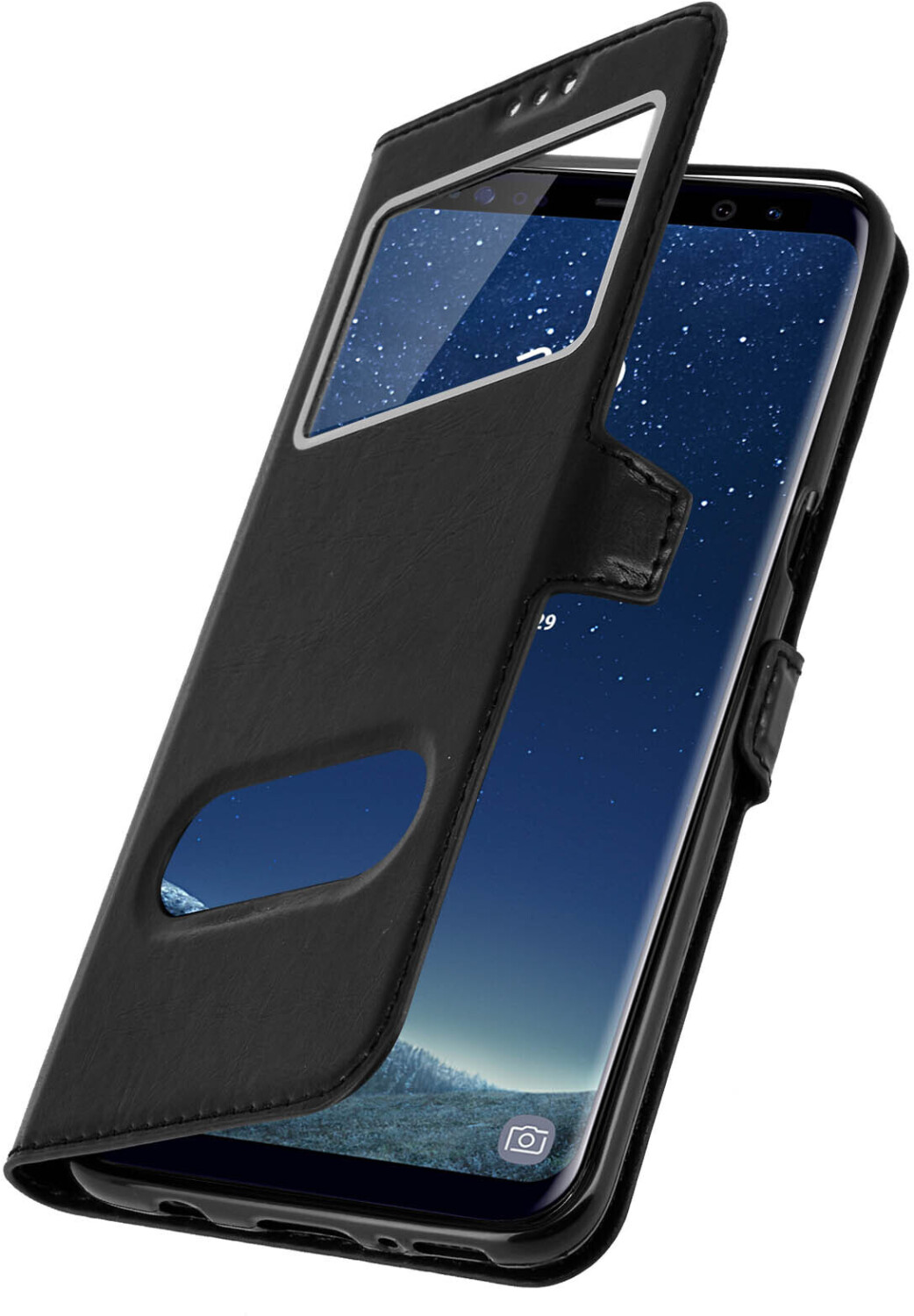 Avizar Ultradünne Doppel-Fenster Flip-Schutzhülle für Samsung Galaxy S8