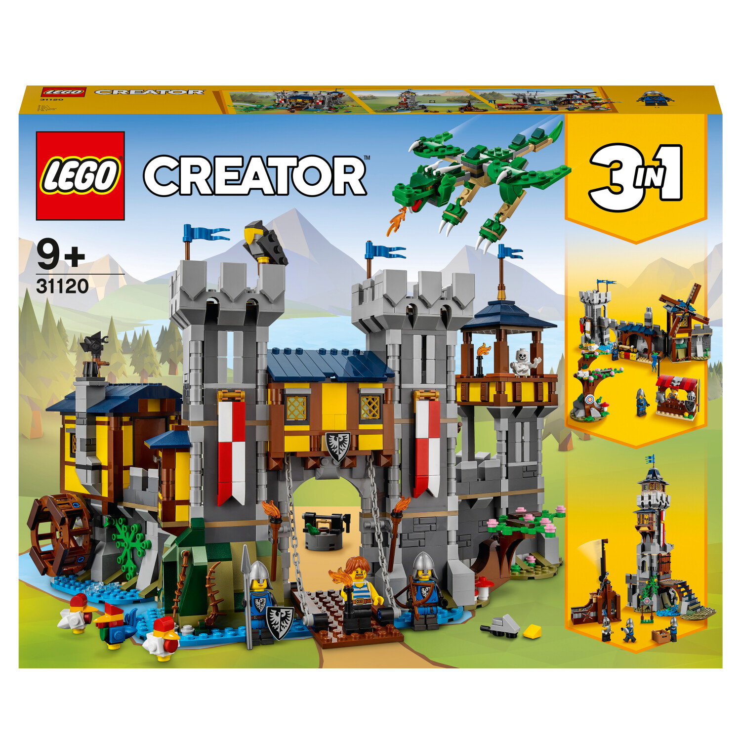 Soldes LEGO Creator 3 in 1 - Le château médiéval (31120) 2024 au