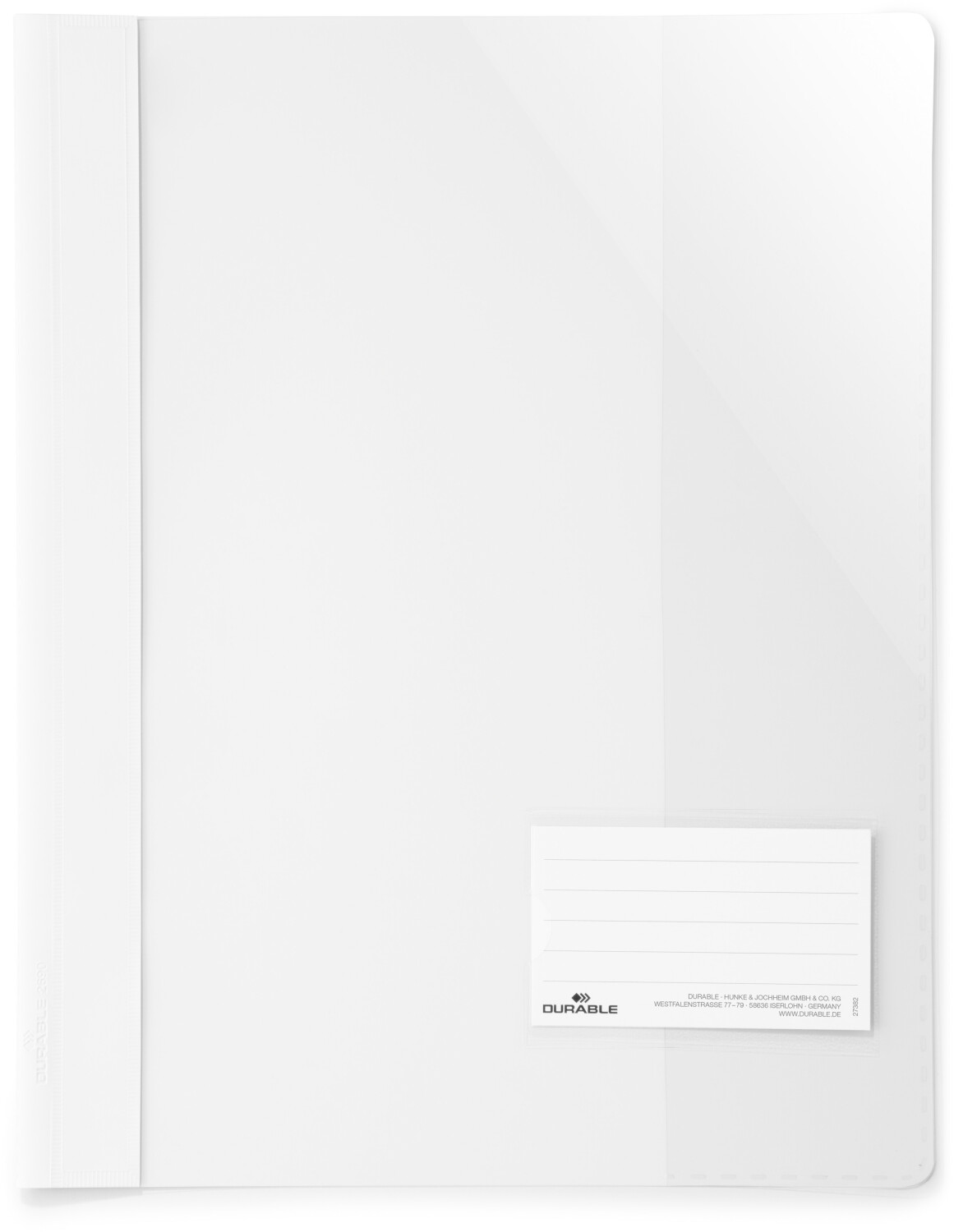 DURABLE 269002 Clear view folder for Din A4 extra wide white pack of 25
