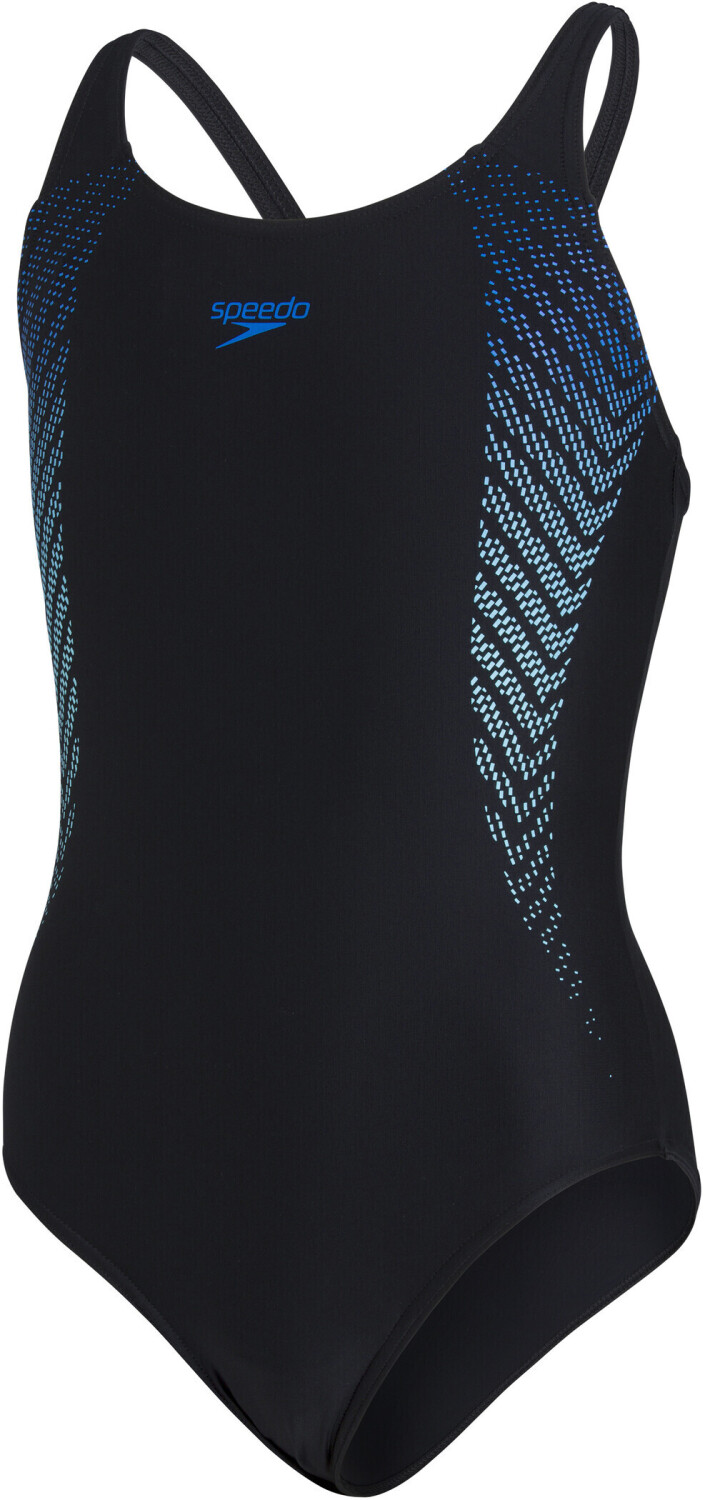 Speedo Plastisol Placement Muscleback Swimsuit (808324) black/blue/light blue