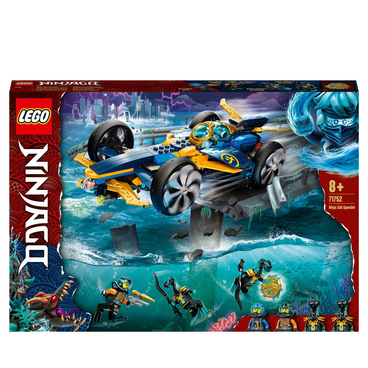 Lego 71752 ninjago le bolide ninja sous-marin set de construction sous-marin  et voiture avec mini figurines de cole et jay - La Poste
