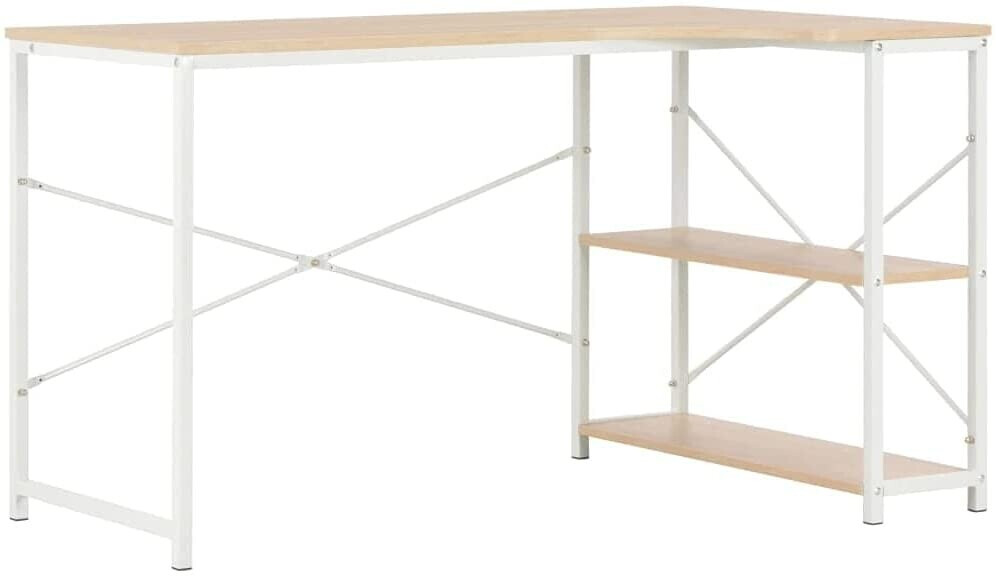 vidaXL Computer Desk L-Shaped With Shelves