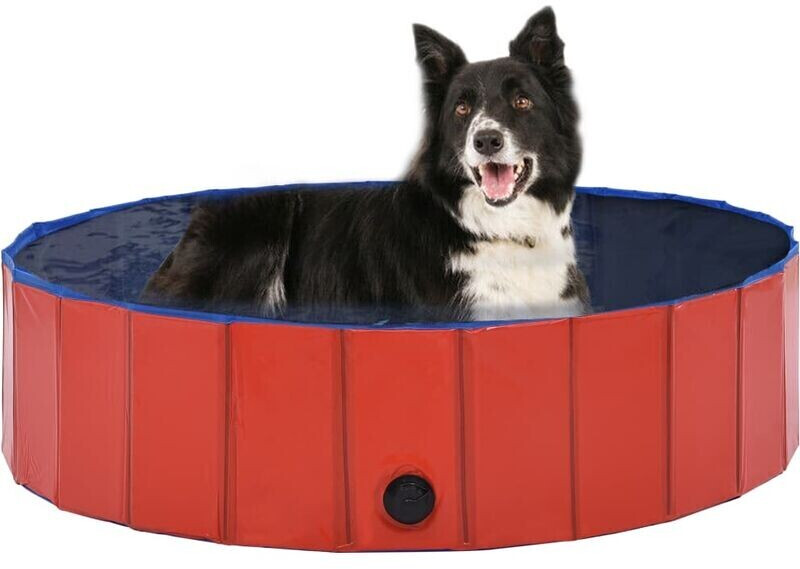 vidaXL Foldable Doggy Pool 120x30cm Red