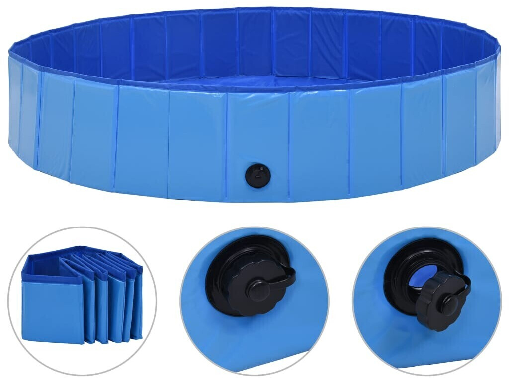 vidaXL Foldable Doggy Pool 160x30cm Blue