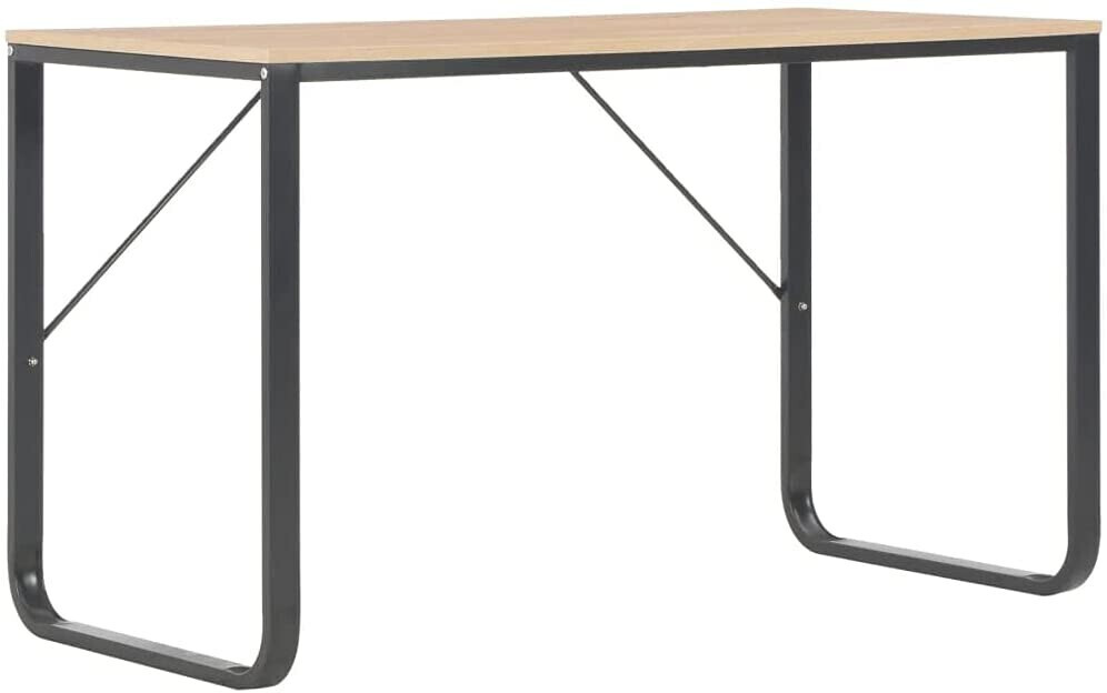 vidaXL Desk in Metal 120 x 60 x 73 cm - Black, Oak
