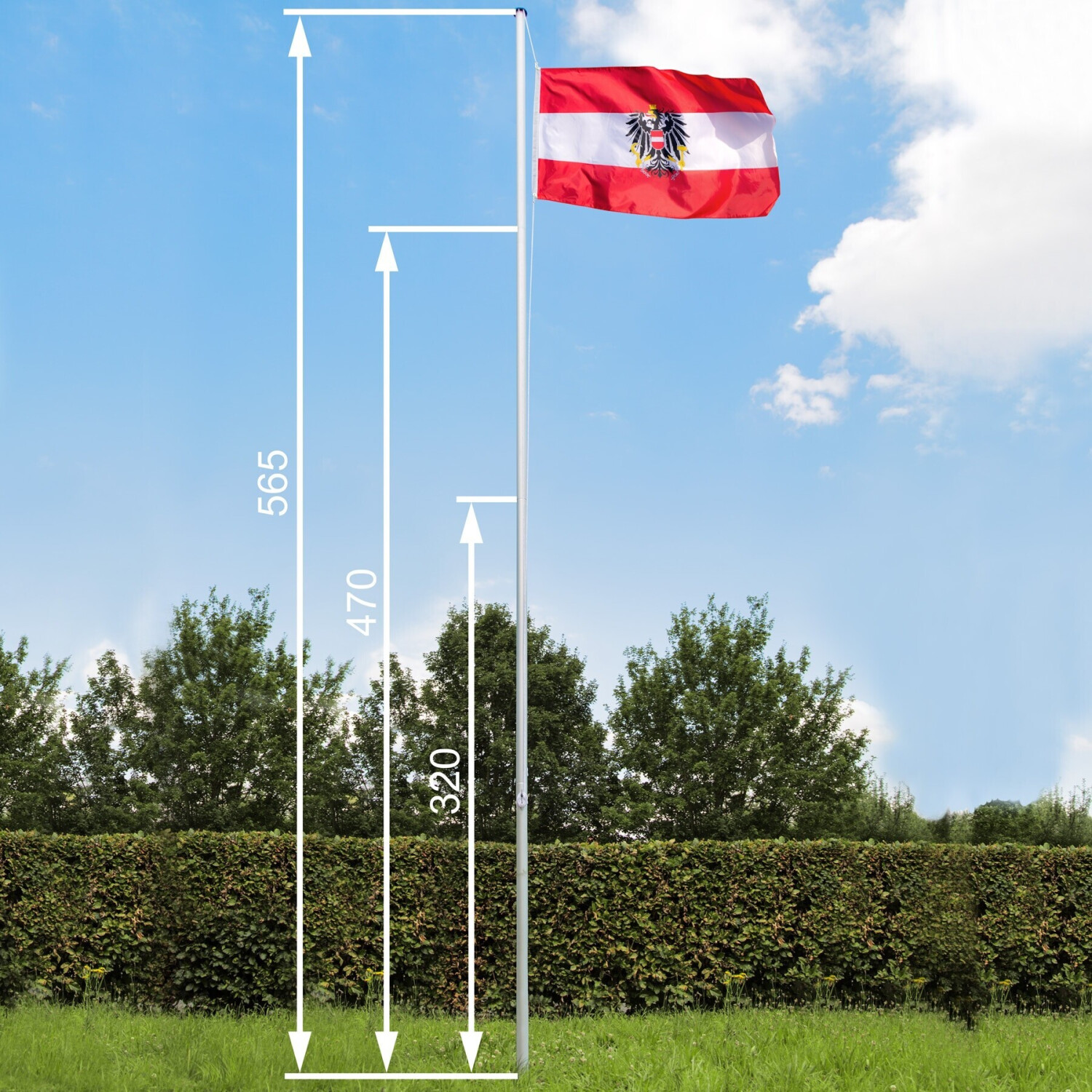 TecTake Aluminium Fahnenmast Österreich (402850) ab 36,89