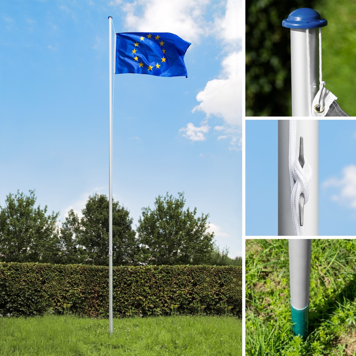 TecTake Aluminium Fahnenmast Europa (402859) ab 43,99