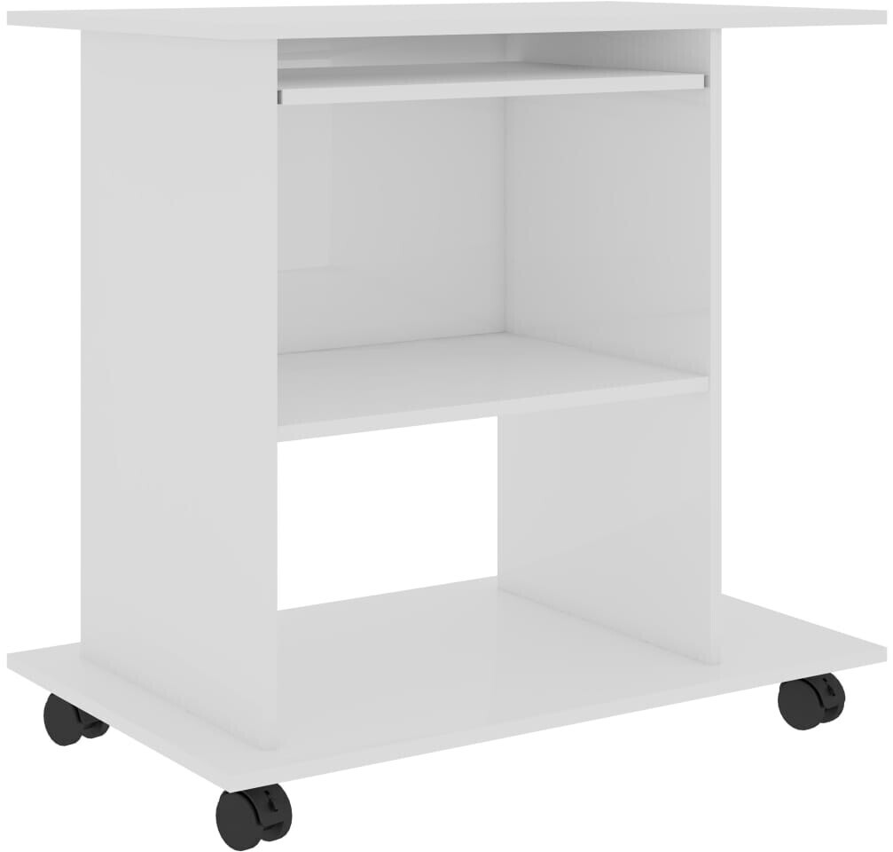 vidaXL Computer Desk Chipboard - High Gloss White
