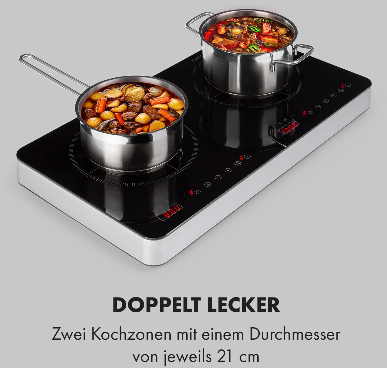 SC SDI 3500 E1 Induktion Doppel Kochplatte Herdplatte Kochfeld 3500W Timer Touch