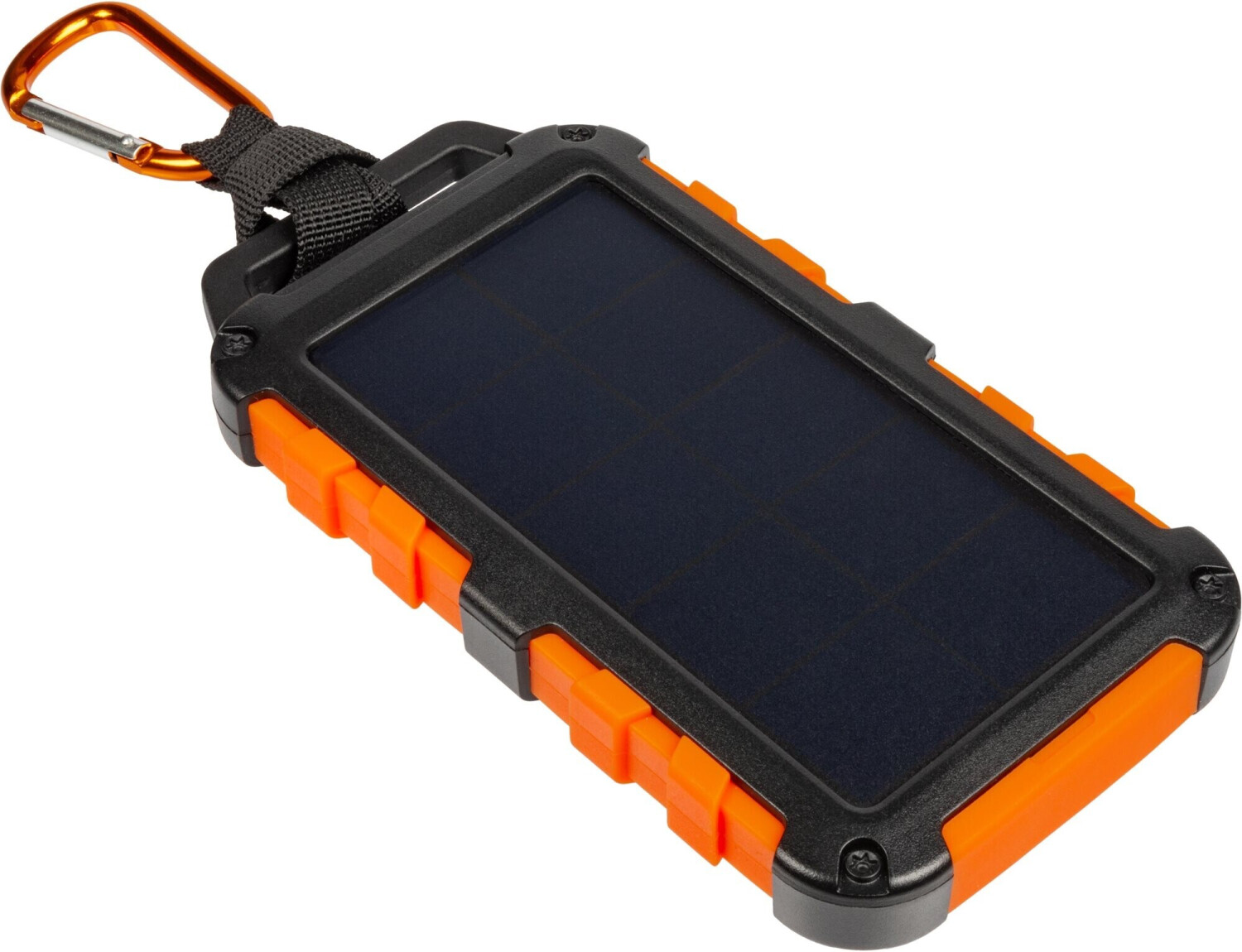 10000mAh Solar Power Bank + Taschenlampe Schwarz/Orange
