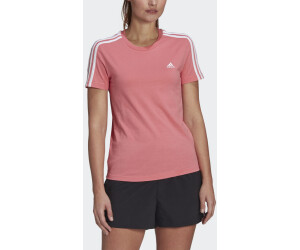 Buy Adidas LOUNGEWEAR Essentials Slim 3-Stripes Tee hazy rose/white  (GL0787) from £14.99 (Today) – Best Deals on idealo.co.uk