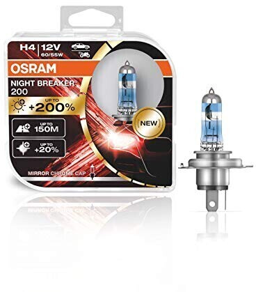 OSRAM H4 12V 60/55W P43T NIGHT BREAKER® SILVER +100% Set - 2 Stück