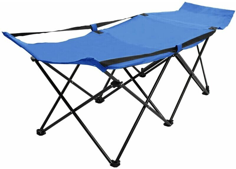 vidaXL Foldable Sun Lounger, Camping Bed - Blue