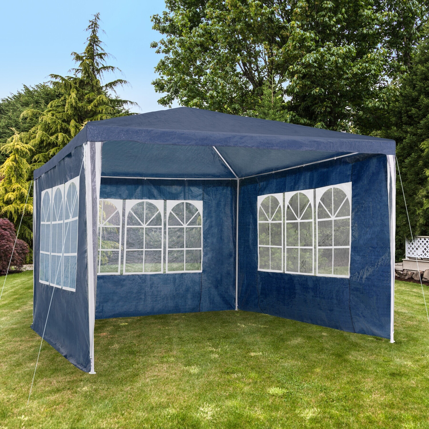 TecTake Garten Pavillon 3x3m mit Seitenteilen blau ab 52,89