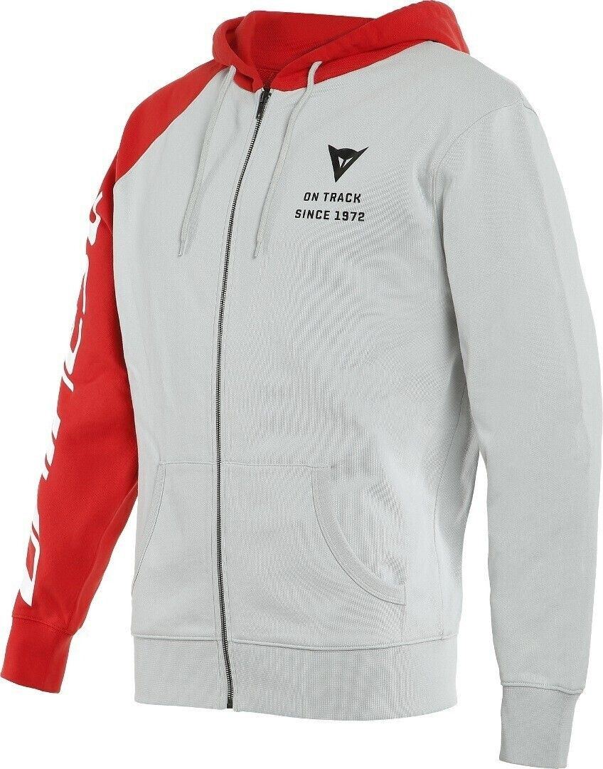Dainese Sweat Paddock Full-Zip gris/rouge