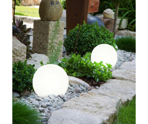 2er Set Solar Kugel Leuchte 29x8cm LED Garten-Kugel-Leuchte Glas Kugellampe 