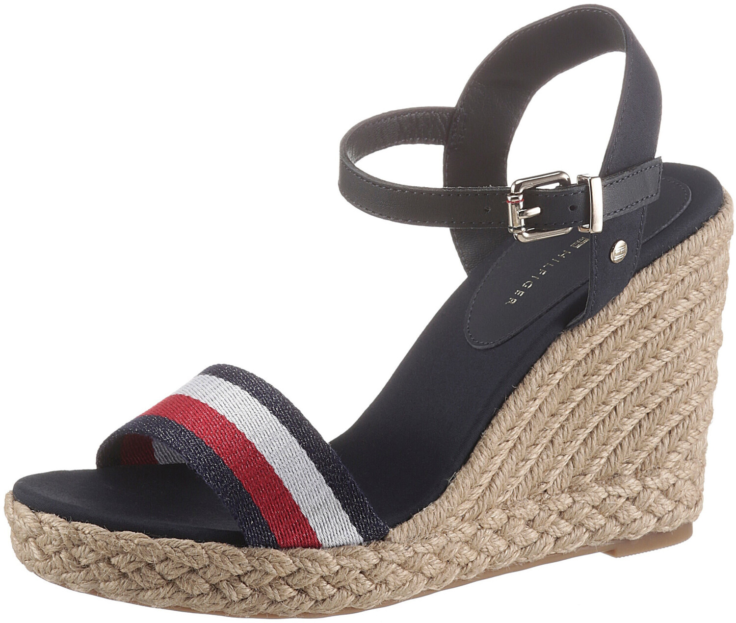 Tommy Hilfiger Keilabsatz-Sandale mit Schimmer-Streifen (FW0FW05590) desert sky ab 39,05