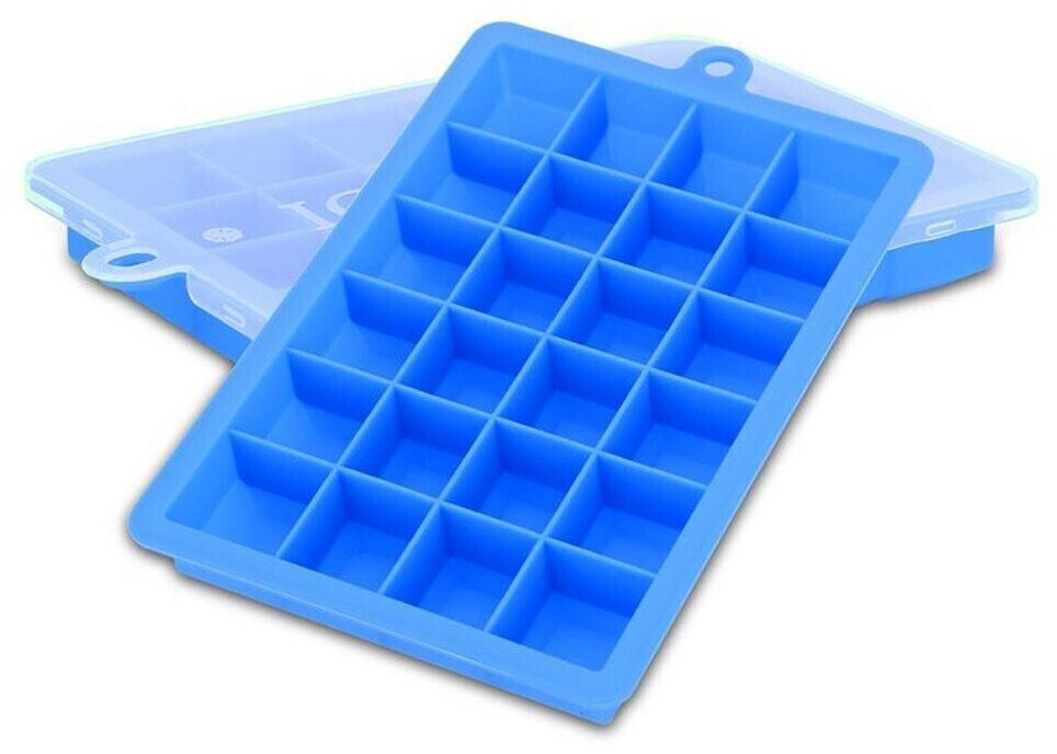 Intirilife 2x ice cube molds with 24 compartments each blue