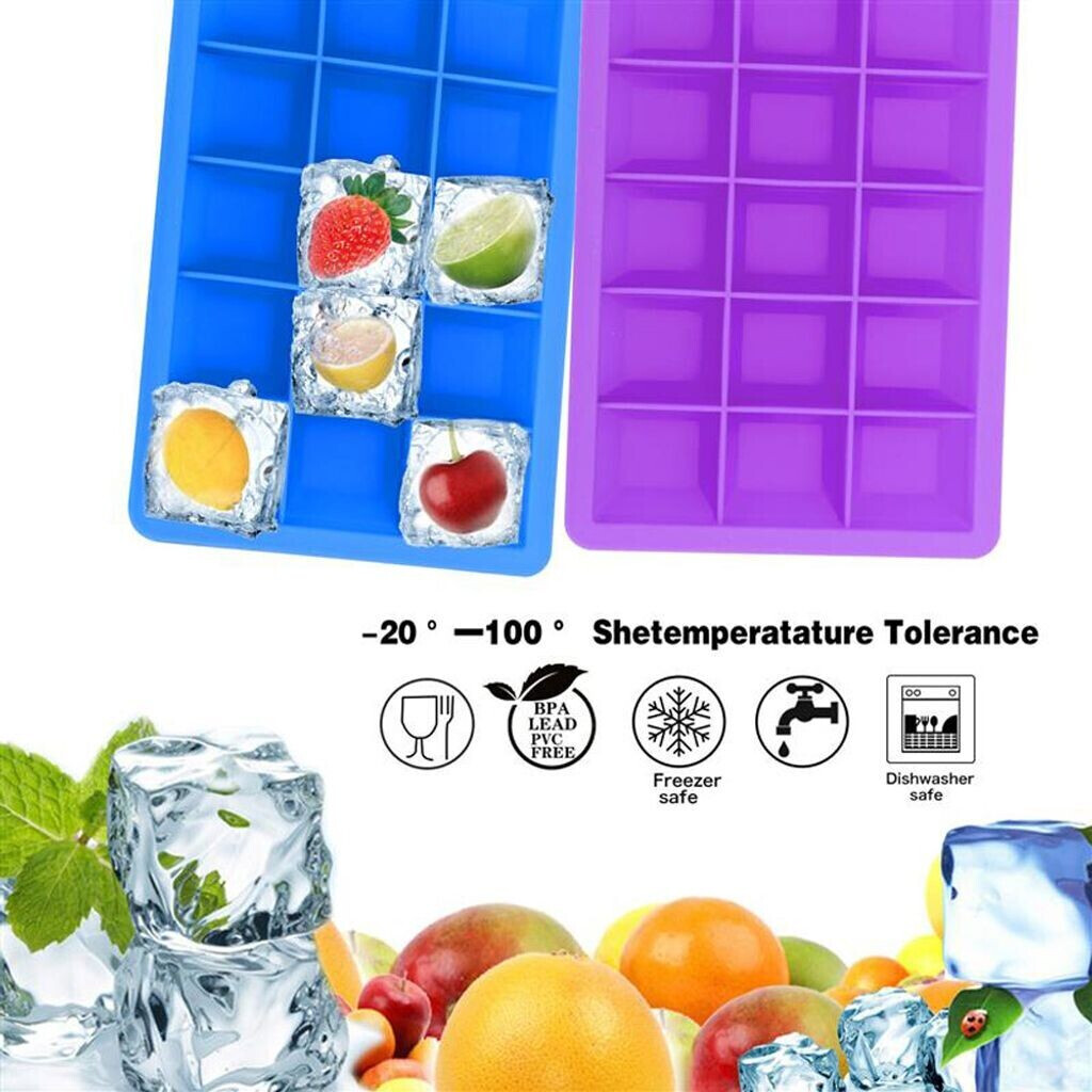 Intirilife 2x ice cube molds with 15 compartments each