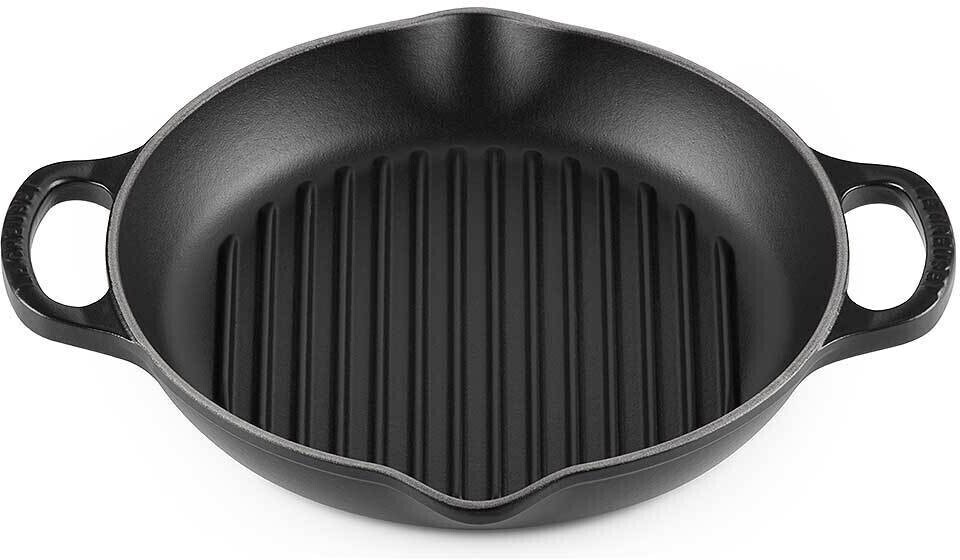 Le Creuset Signature Grill Pan round with 2 handles 25 cm black