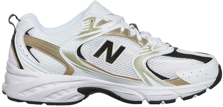 new balance 530 white and gold
