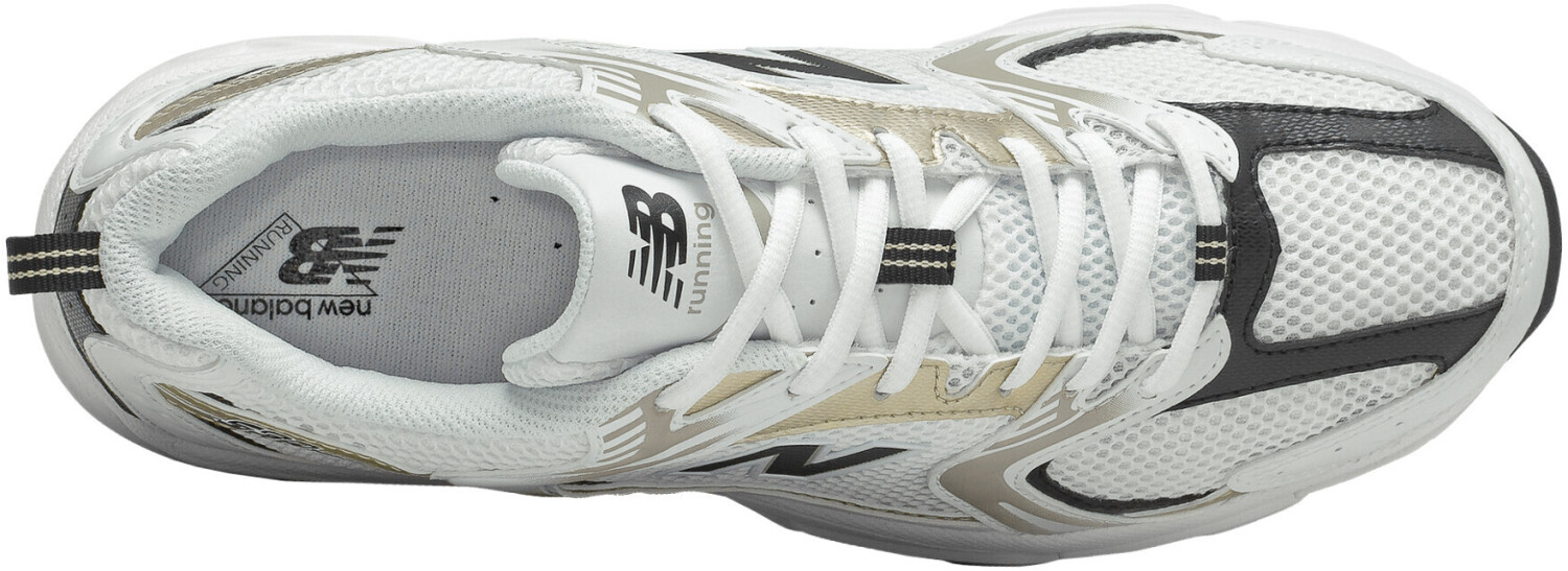 new balance 530 white and gold
