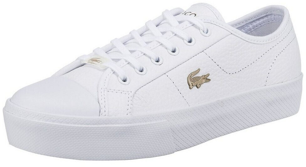 lacoste ziane chunky white leather court trainers