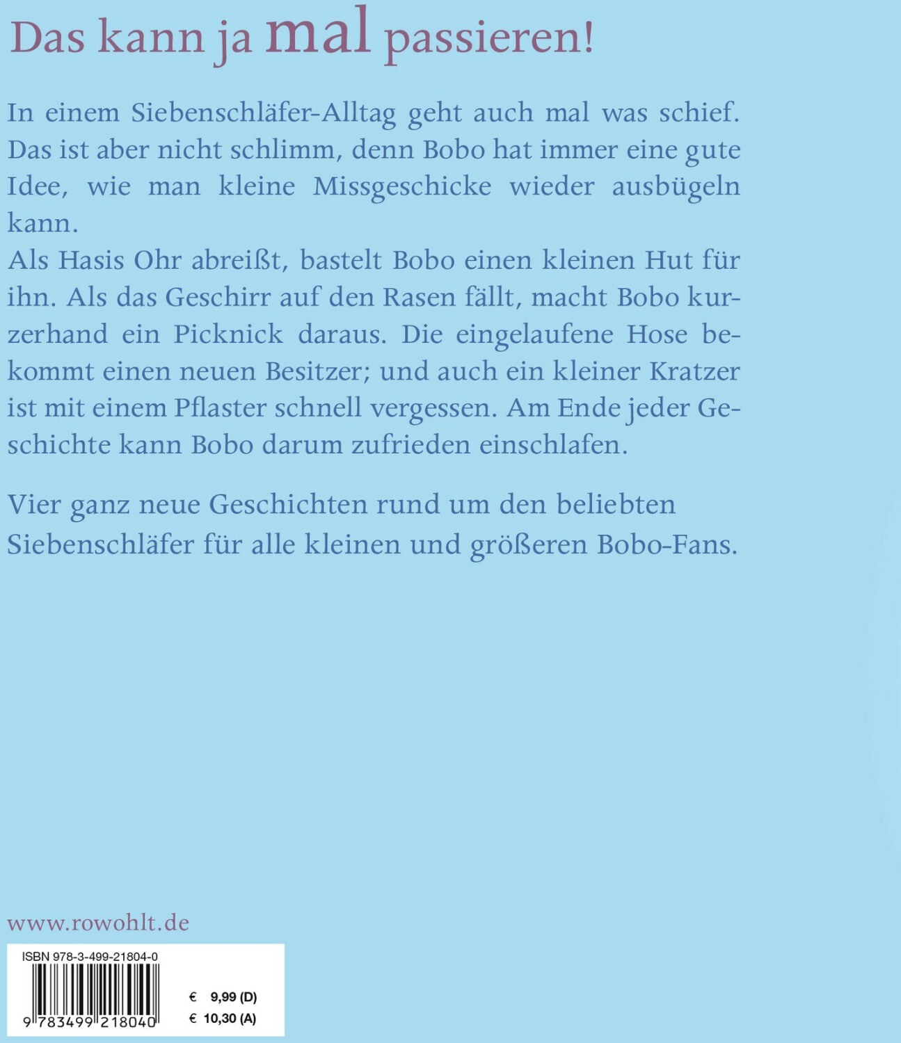 Bobo Siebenschläfer: Ist doch gar nicht schlimm! (Markus Osterwalder)