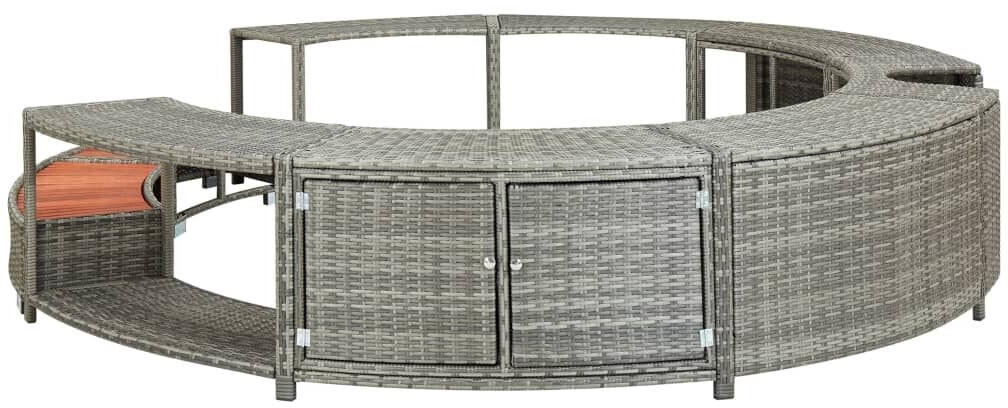 vidaXL Cadre de bain à remous gris (46459)