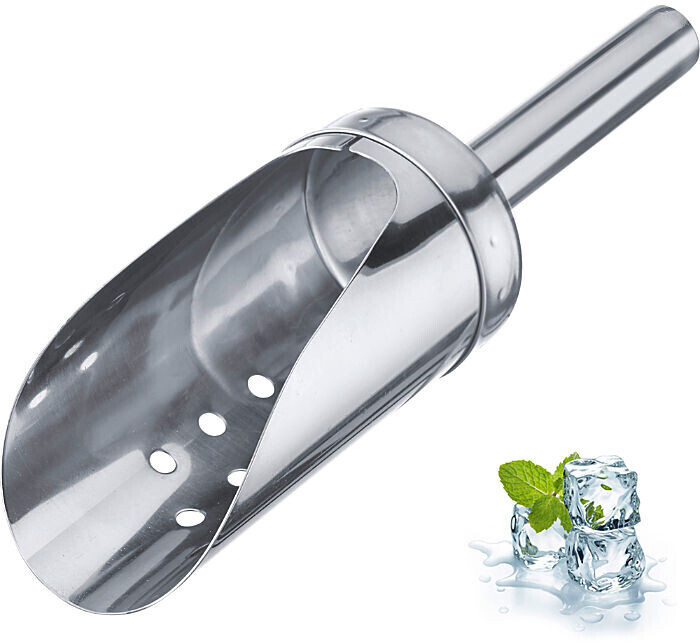Westmark Ice scoop / scoop for crushed ice and ice cubes, capacity: 120 ml, perforated, round, stainless steel, silver, 91222270