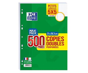 Cahier 24x32cm 96 pages petits carreaux 5x5 + marge Koverbook