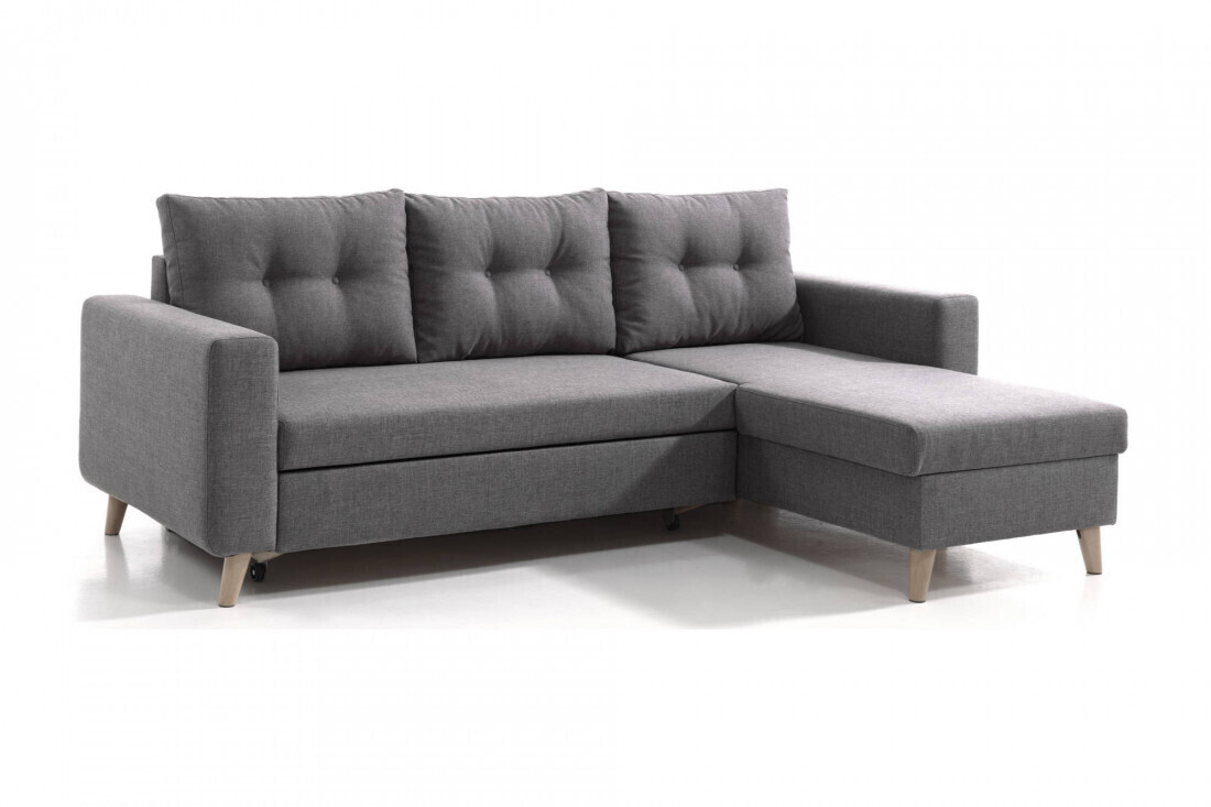 Best mobilier Canapé d'angle réversible Nordic gris foncé