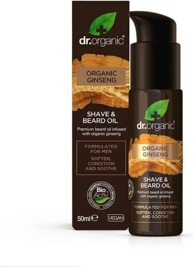 Dr. Organic Huile à barbe rasage et entretient ginseng (50 ml)