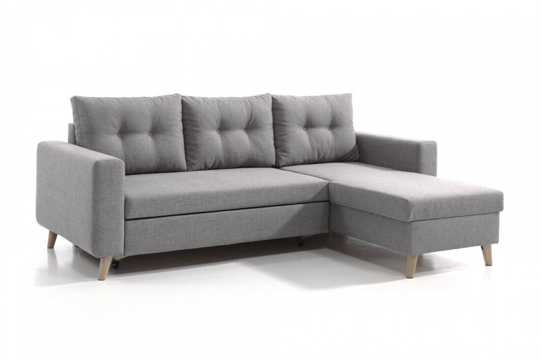 Best mobilier Canapé d'angle réversible Nordic gris clair