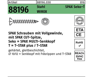 STAR Plus Spax Senkkopfschraube WIROX Vollgewinde T 