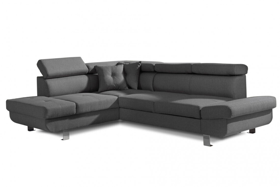 Best mobilier Canapé d'angle gauche Lisbona gris foncé