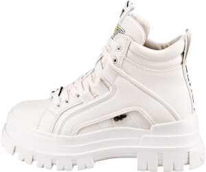 buffalo aspha flat ankle boots in white