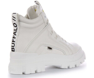 buffalo aspha flat ankle boots in white