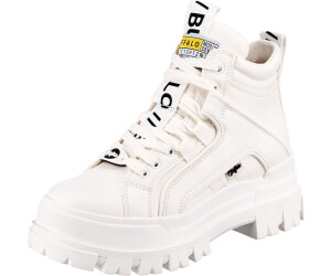 buffalo aspha flat ankle boots in white